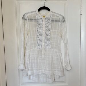 Maeve White Textured Blouse